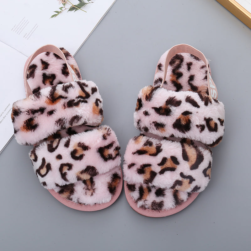 Faux Fur Open Toe Slippers Trendsi