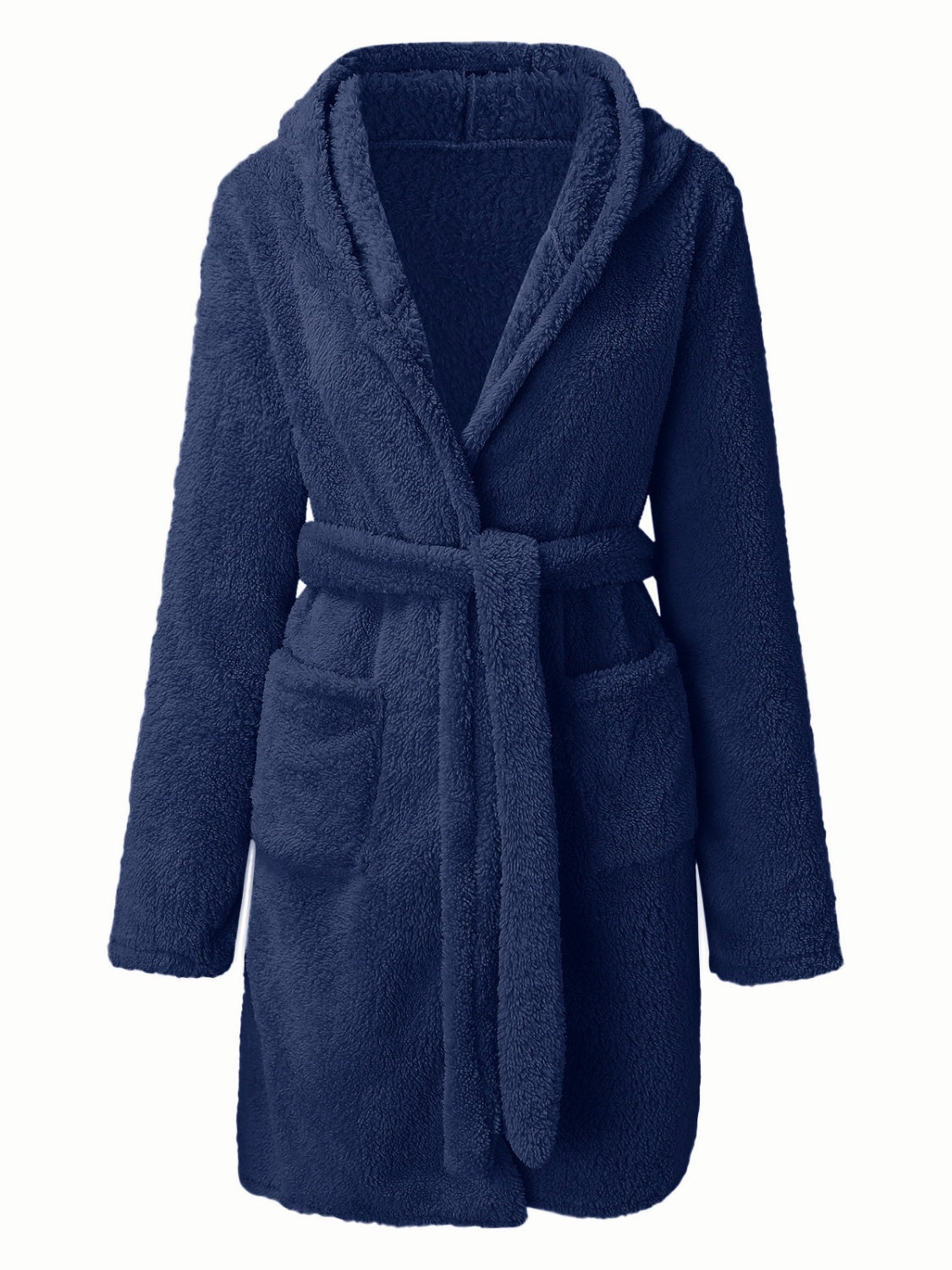 Tie Waist Hooded Robe Trendsi