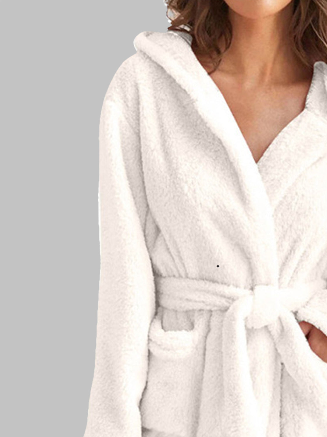 Tie Waist Hooded Robe Trendsi