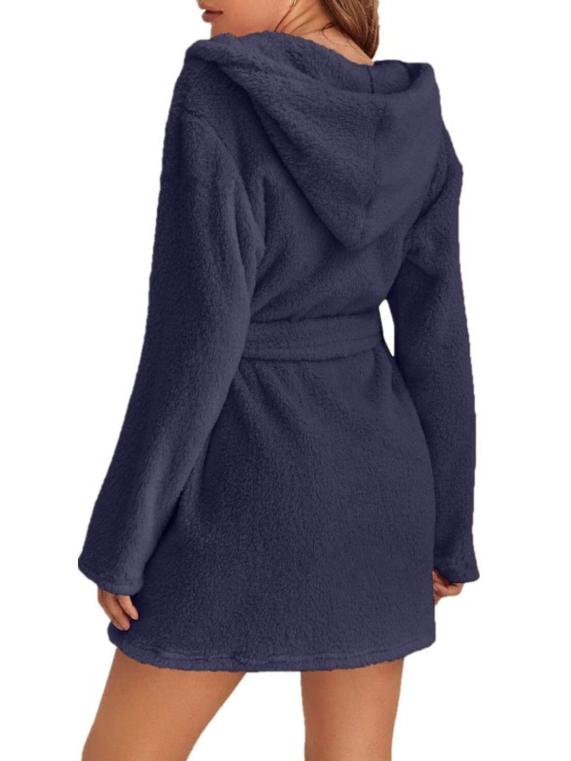 Tie Waist Hooded Robe Trendsi