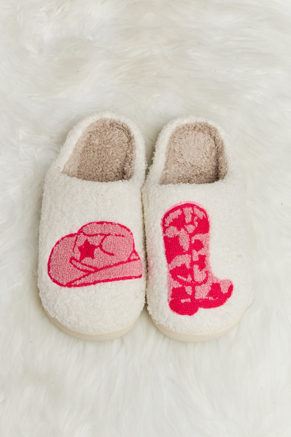 Melody Printed Plush Slide Slippers Trendsi