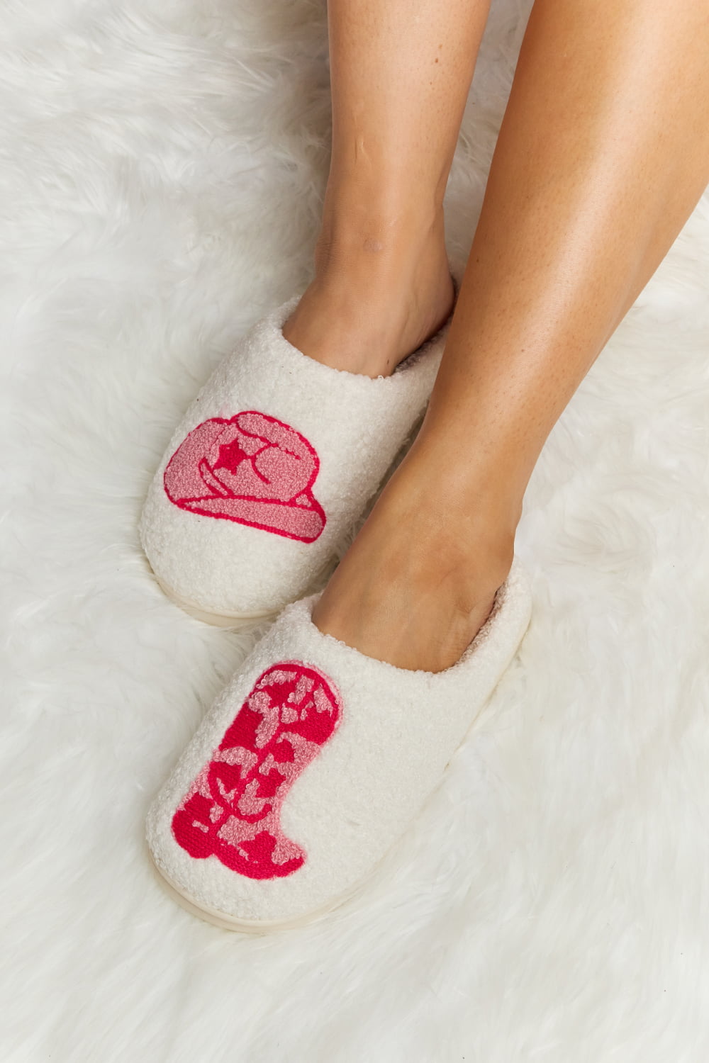 Melody Printed Plush Slide Slippers Trendsi