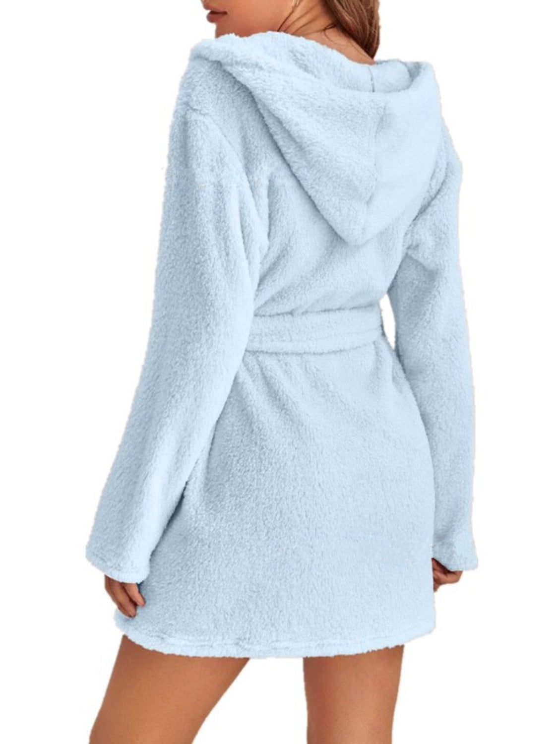 Tie Waist Hooded Robe Trendsi