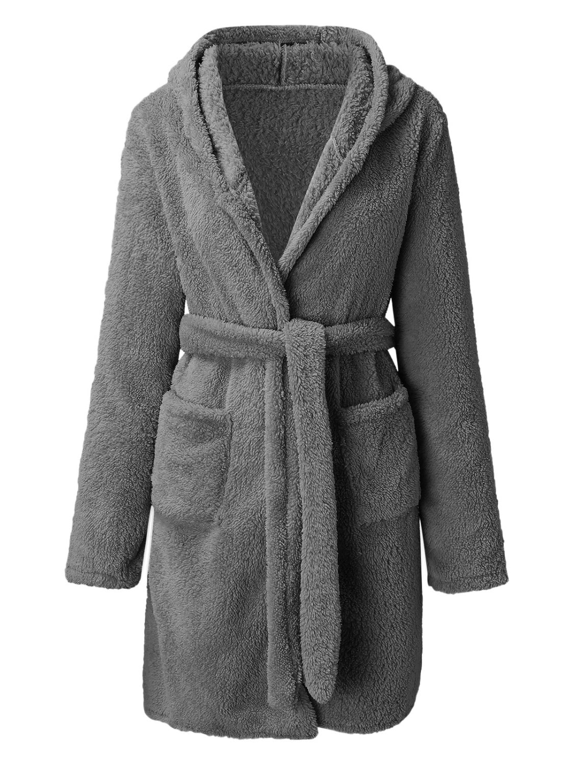 Tie Waist Hooded Robe Trendsi