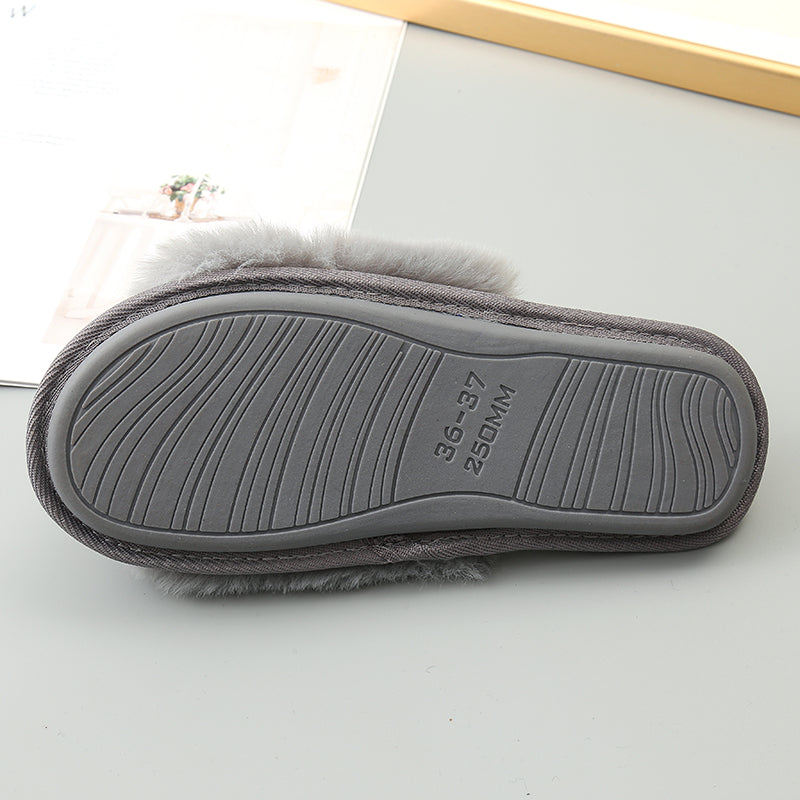 Faux Fur Open Toe Slippers Trendsi