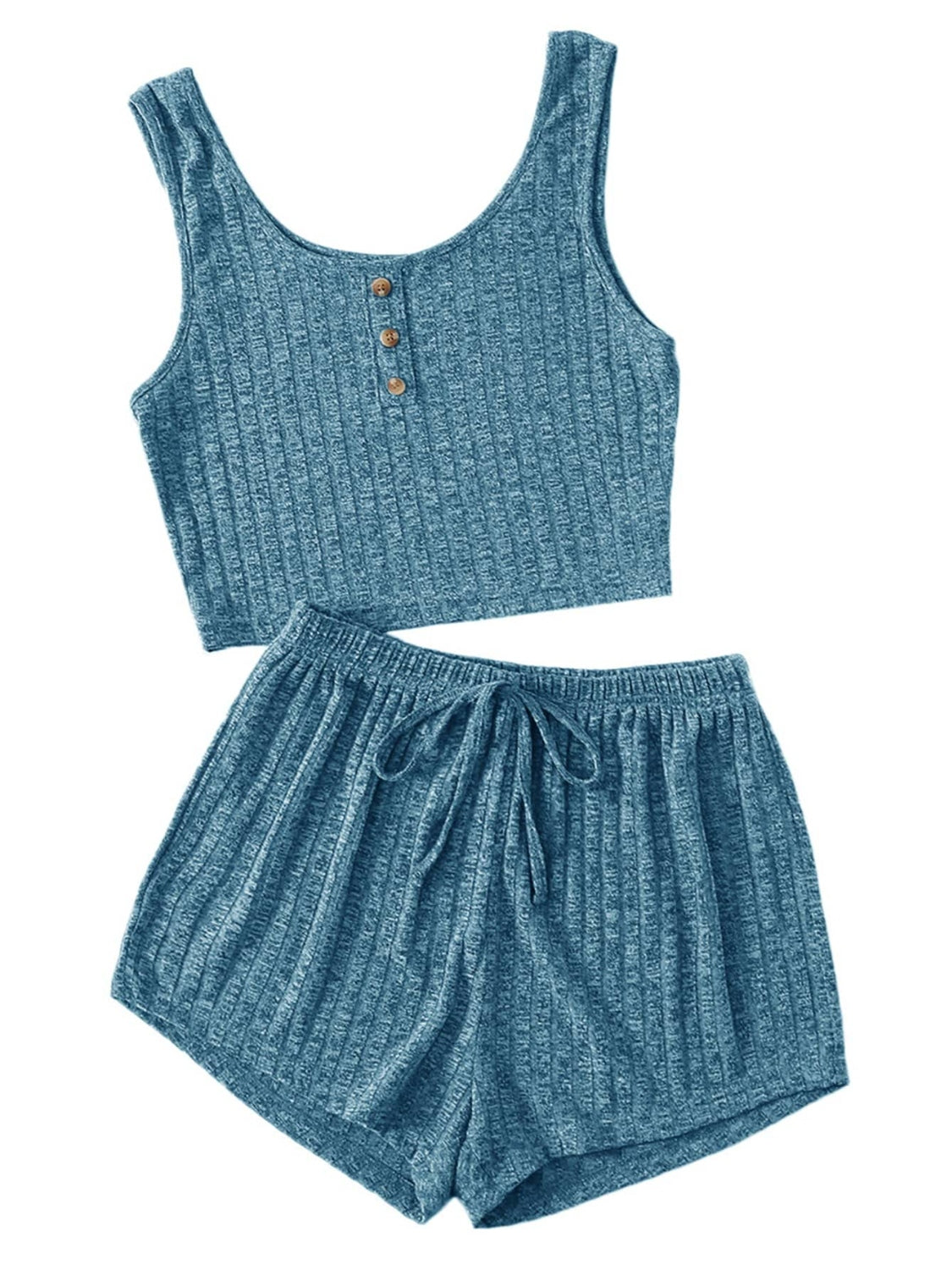 Scoop Neck Top and Shorts Lounge Set Trendsi