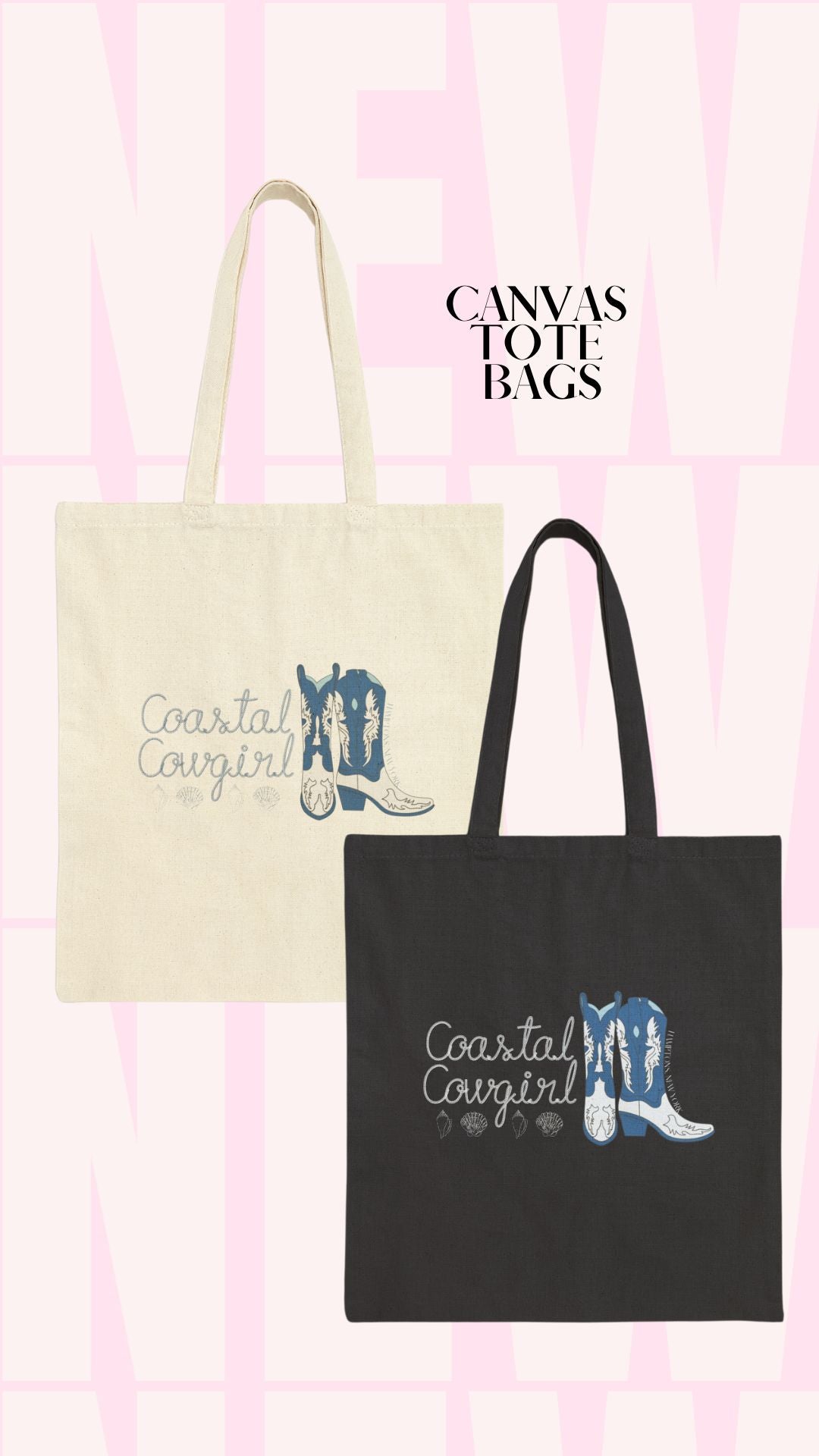 Coastal Cowgirl Bachelorette Canvas Tote Bag OhhSoSocial