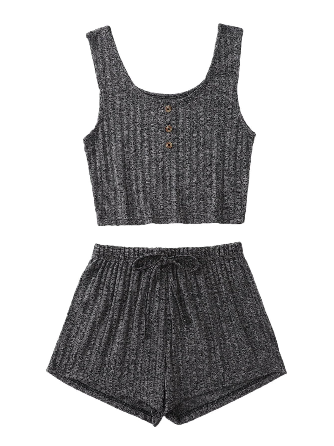 Scoop Neck Top and Shorts Lounge Set Trendsi