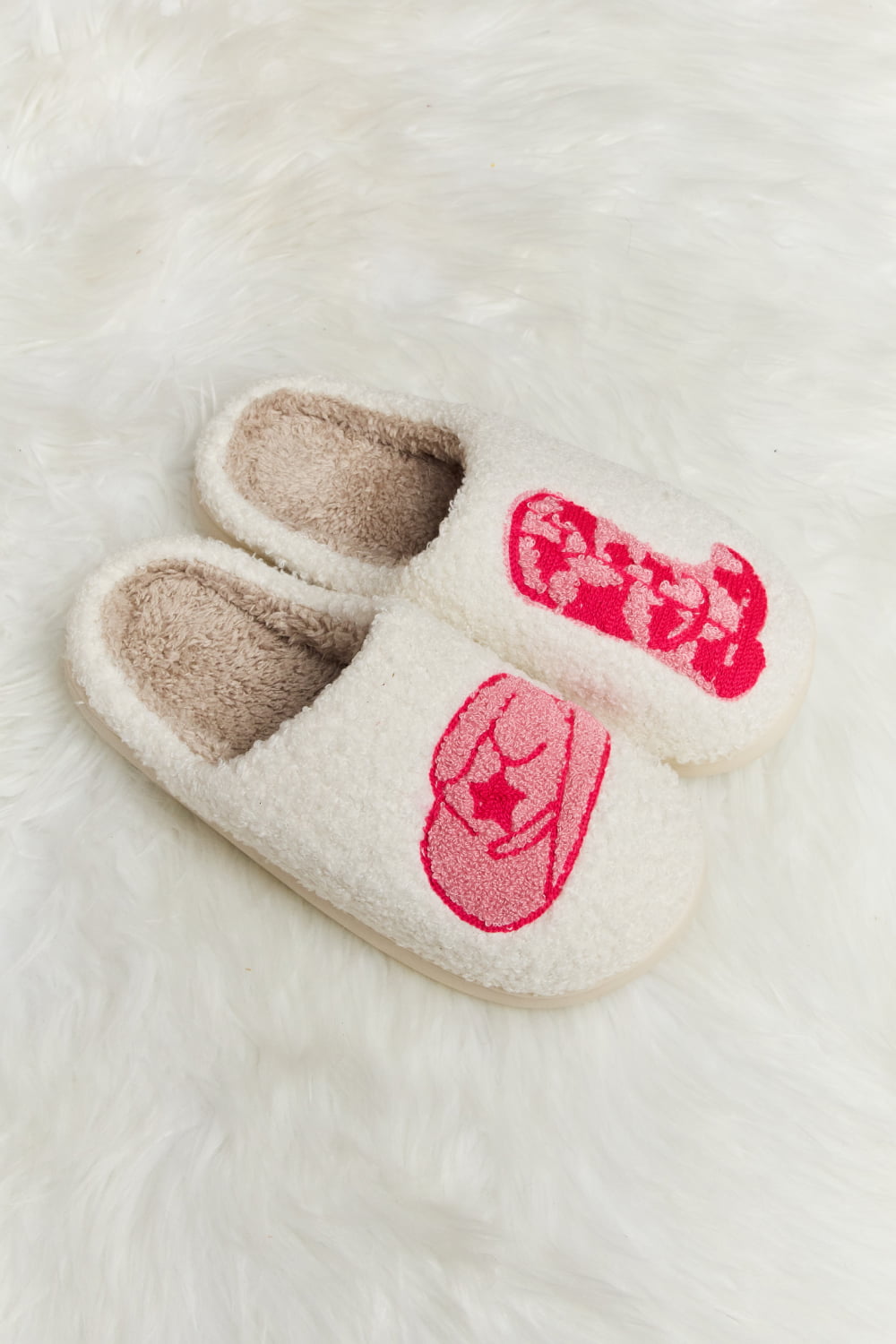 Melody Printed Plush Slide Slippers Trendsi