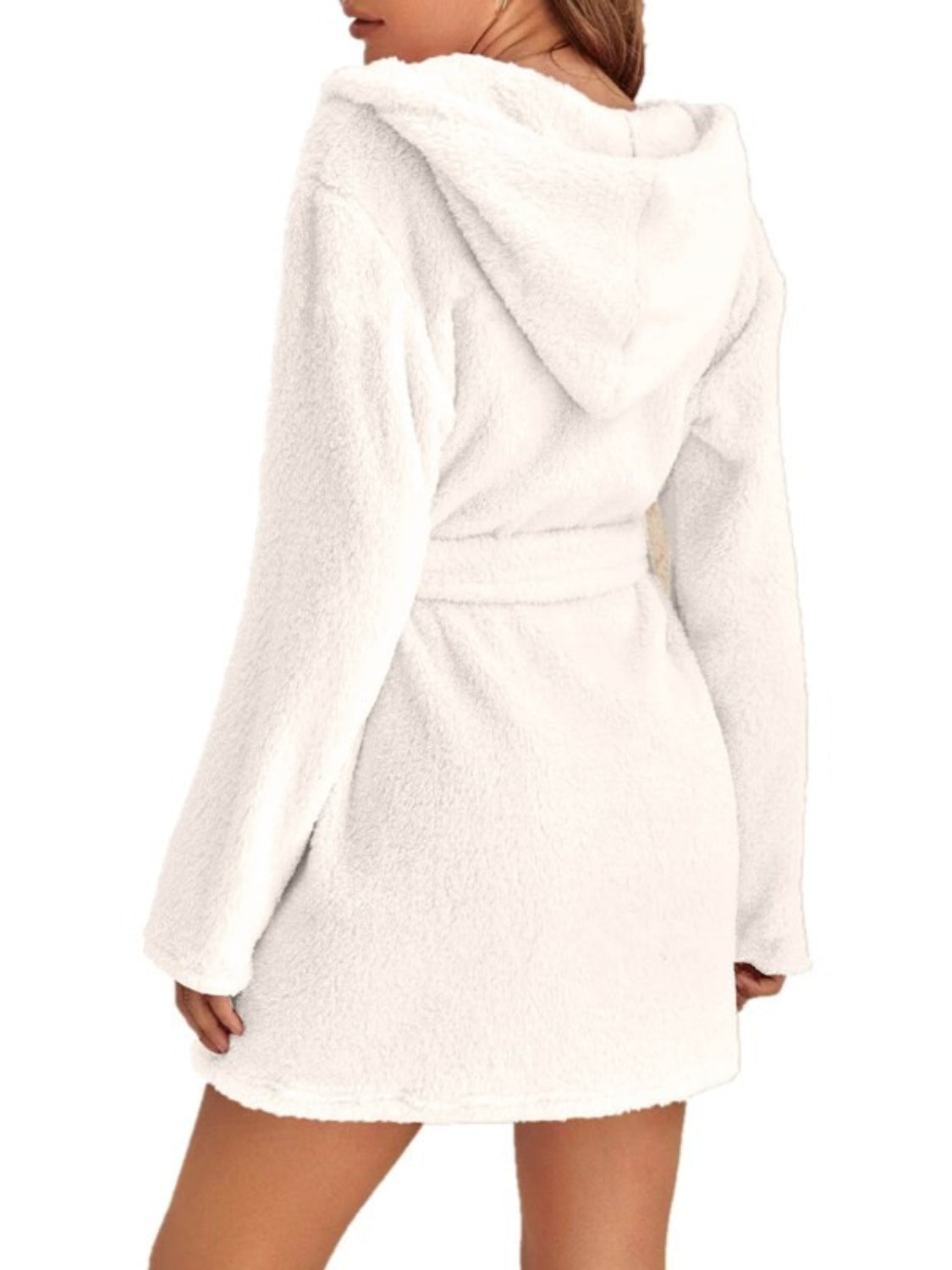 Tie Waist Hooded Robe Trendsi