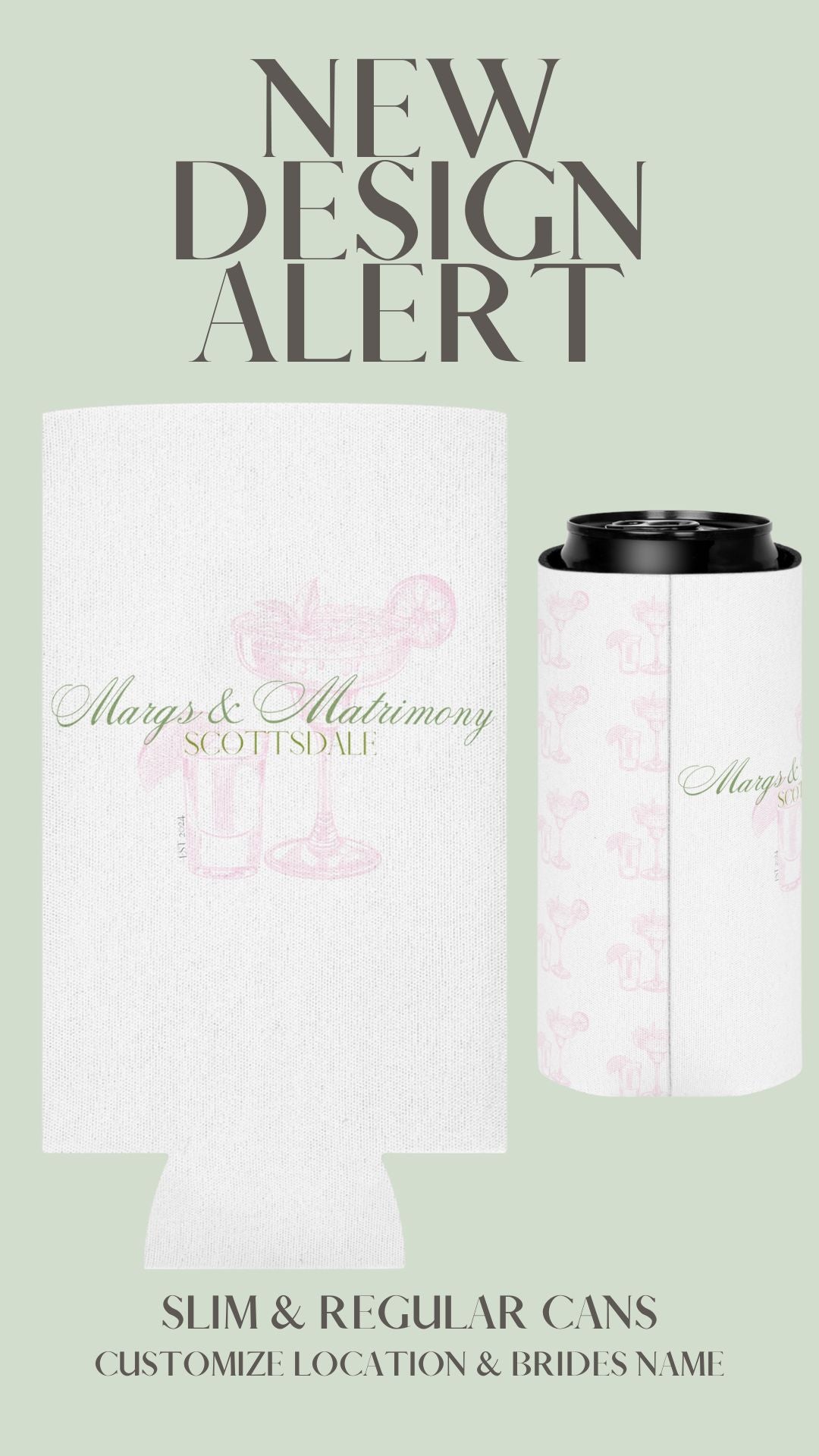 Margs & Matrimony Bachelorette Slim Can Can Koozies OhhSoSocial