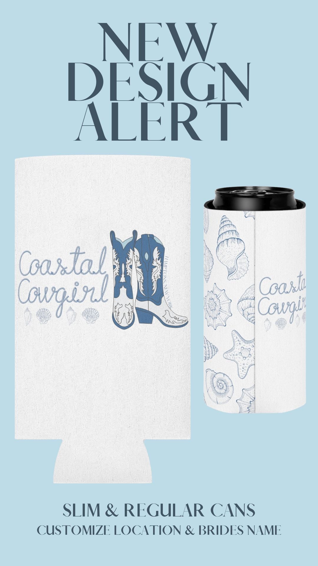 Copy of Coastal Cowgirl Bachelorette Slim Can Can Koozies OhhSoSocial