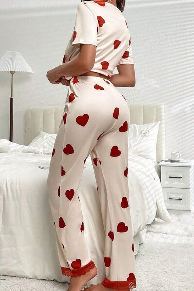 Pocketed Round Neck Top and Drawstring Pants Lounge Set Trendsi